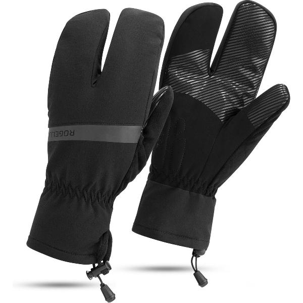 Rogelli Nova Deep Winter Lobster Fietshandschoenen Winter - Wind en Waterdicht - Heren - Zwart - Maat L