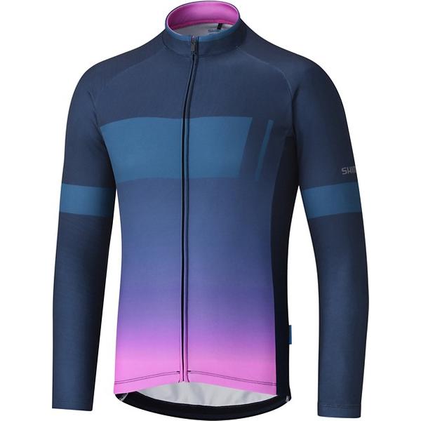 Shimano Thermal Team Fietsshirt Met Lange Mouwen Navy