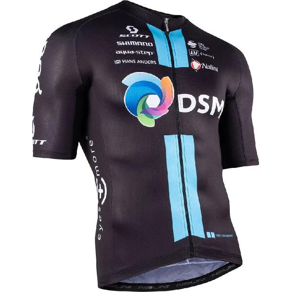 Nalini Team DSM Fietsshirt Korte Mouwen Heren Zwart Blauw - TEAM DSM SS MAN JERSEY - XL