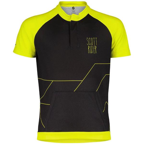 Scott Rc Team Jersey Met Korte Mouwen Geel,Zwart 152 cm Jongen