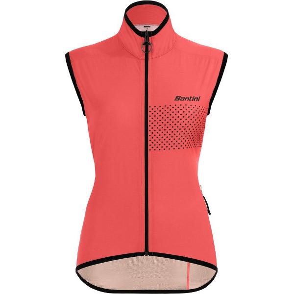 Santini Windstopper Mouwloos Waterafstotend Dames Roze Zwart - Guard Nimbus Wind And Rain Proof Vest For Women Granatina - XS