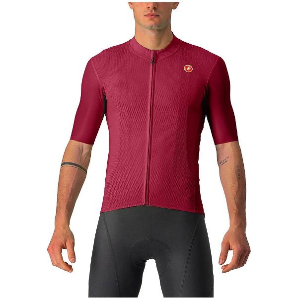 Castelli Fietsshirt Korte Mouwen Heren Bordeaux Rood - CASTELLI ENDURANCE ELITE JERSEY BORDEAUX - L