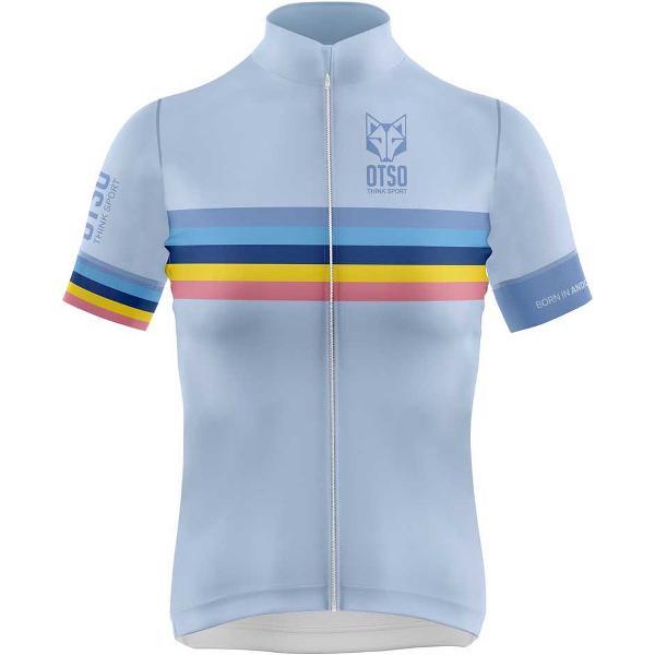 Otso Stripes Korte Mouwen Fietsshirt Blauw S Vrouw