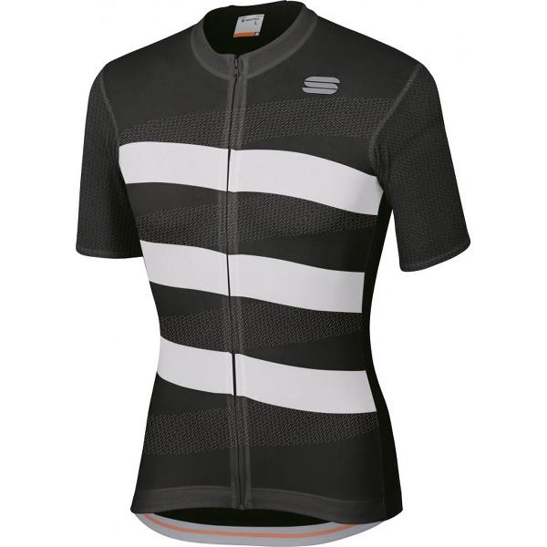 Sportful Fietsshirt korte mouwen Heren Zwart Wit / SF Team 2.0 Ribbon Jersey-Black/White - XXL