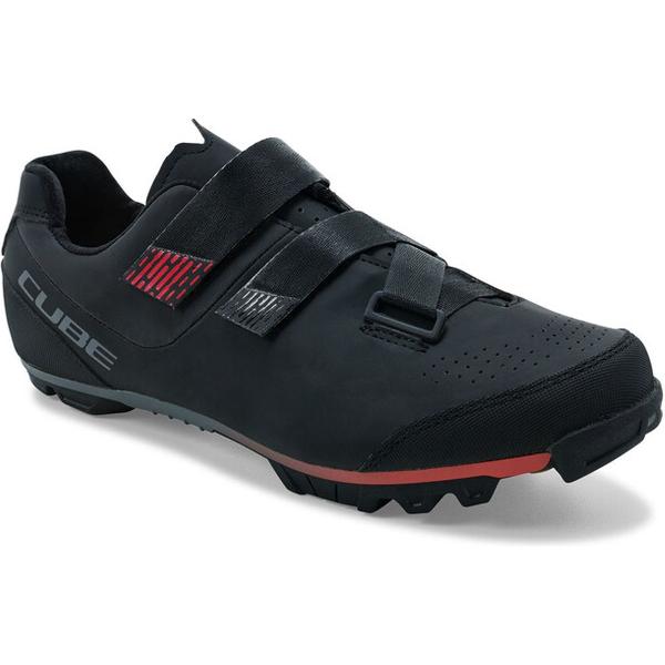 CUBE Fietsschoenen MTB Peak - Sportschoenen - Met klittenband - Zwart/Rood - Maat 42