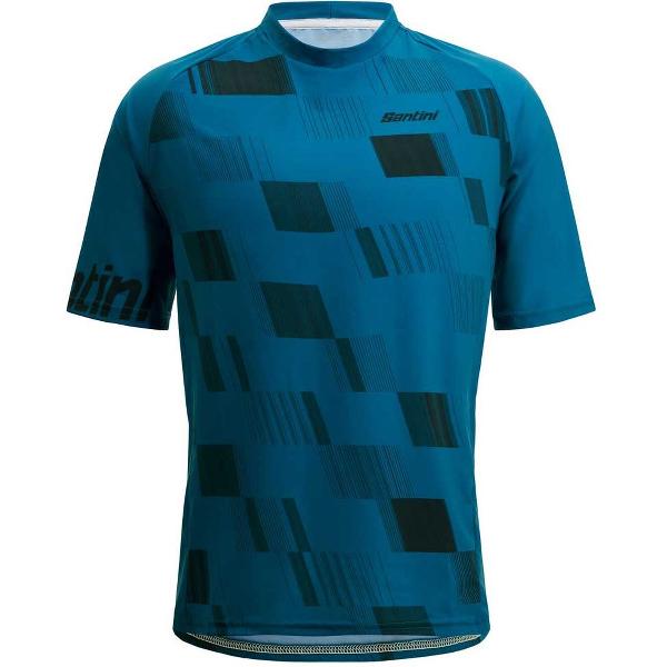 Santini Fibra T-shirt Met Korte Mouwen Blauw M Man