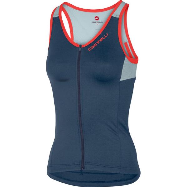 Castelli Fietsshirt Dames Blauw - CA Solare Top Dark Steel Blue - S