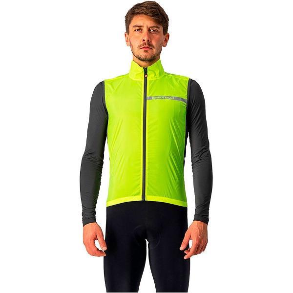 Castelli Windstopper mouwloos Heren Fluo Grijs - SQUADRA STRETCH VEST YELLOW FLUO DARK GRAY - L