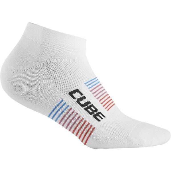 CUBE Sportsokken Low Cut Teamline - Fietssokken - Wit - Polyamide/Elastaan - Maat 36-39