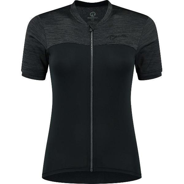 Rogelli Melange Fietsshirt - Korte Mouwen - Dames - Zwart - Maat XS