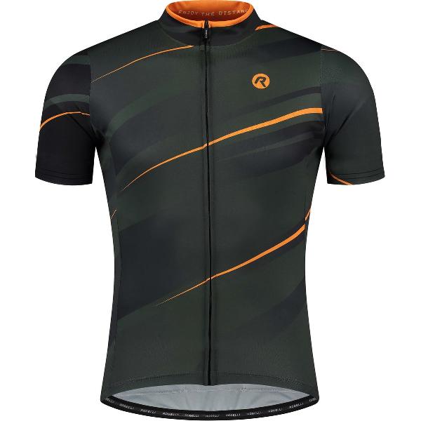 Rogelli Buzz Fietsshirt - Korte Mouwen - Heren - Groen, Oranje - Maat S