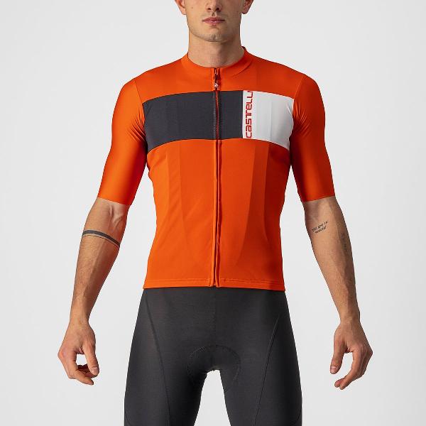 Castelli Fietsshirt Korte Mouwen Heren Rood Zwart - PROLOGO 7 JERSEY FIERY RED LIGHT BLACK IVORY-3XL