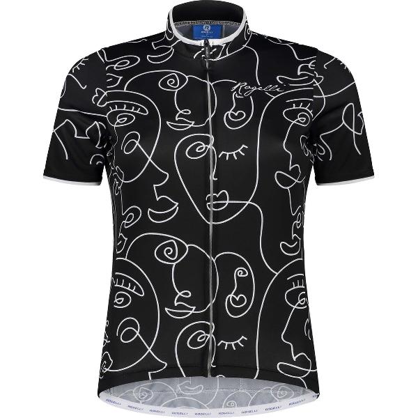 Rogelli Faces Fietsshirt - Korte Mouwen - Dames - Zwart, Wit - Maat S