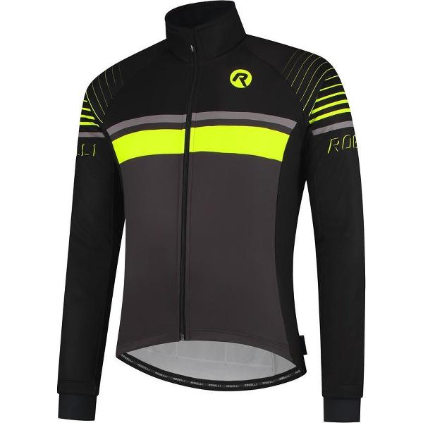 Rogelli Hero Fietsjack Winter - Heren - Grijs, Zwart, Fluor Geel - Maat L