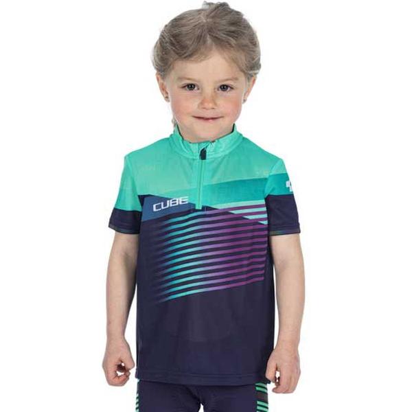 Cube Teamline Jersey Met Korte Mouwen Groen,Blauw XL Jongen