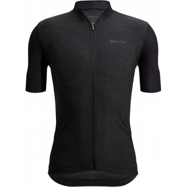 Santini Colore Puro Korte Mouwen Fietsshirt Zwart L Man