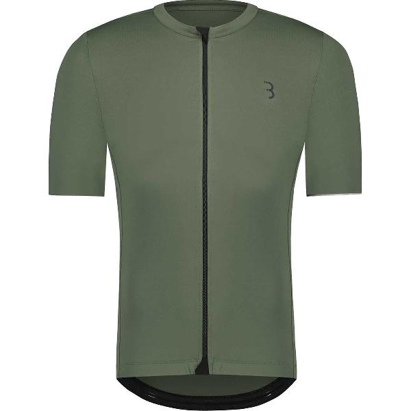 BBB Cycling Essence Fietsshirt Heren - Korte Mouwen - Allround Wielershirt - Fietskleding Heren - Olijf Groen - Maat L - BBW-408