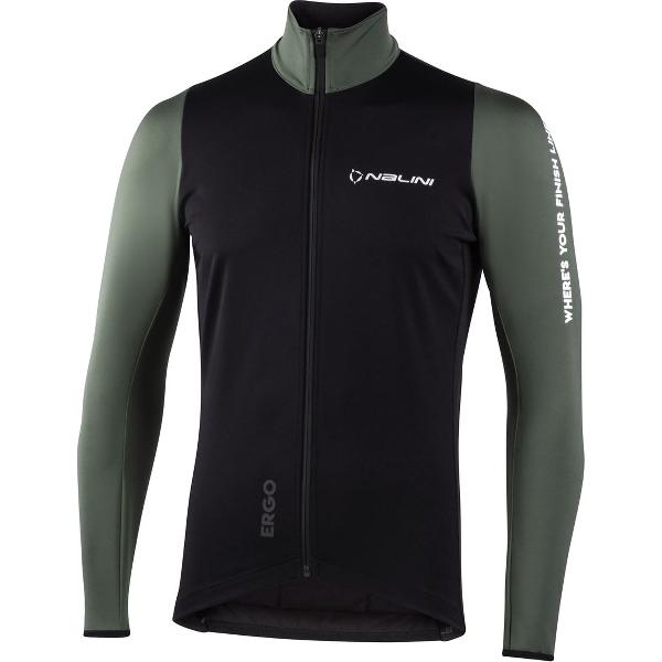 Nalini - Heren - Fietsjack winter - Winddicht Warm Wielrenjack - Groen - Zwart - NEW CARENA JKT2 - 4XL