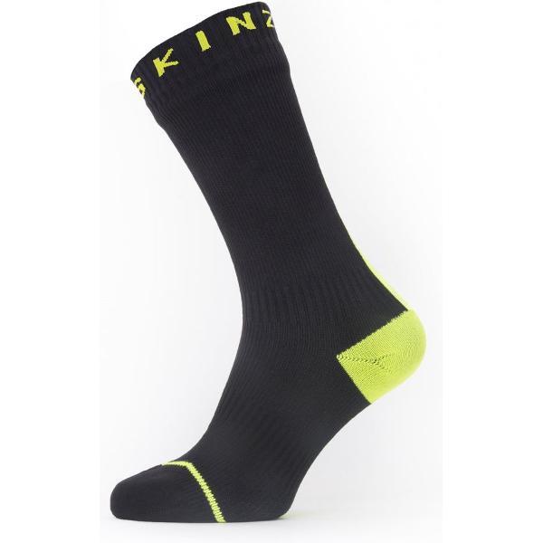 Sealskinz Briston waterdichte sokken Black/Neon Yellow - Unisex - maat L