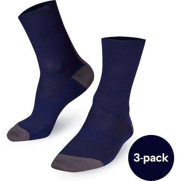 BIORACER Klassieke Fietssokken Multipack - Unisex Wielrensokken voor Optimaal Comfort - Blauw - Maat 45-47 - 3 Stuks