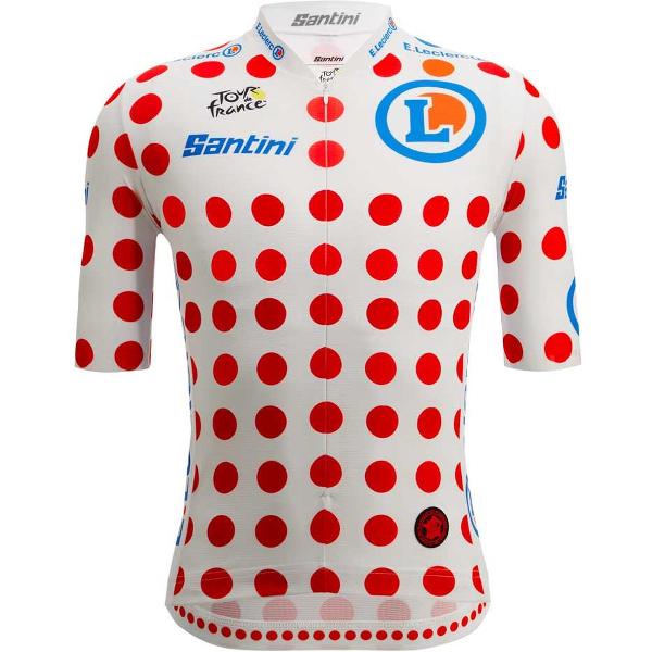 Santini Tour De France Official GPM Leider 2023 Kort Mouw Jersey Red / White M Heren