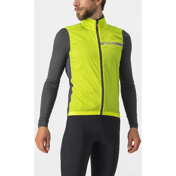 Castelli SQUADRA STRETCH VEST ELECTRIC LIME/DARK GRAY - Mannen - maat L