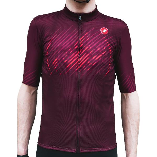 Castelli Fietsshirt korte mouwen Heren Bordeaux Rood - Giungla Jersey Bordeaux-M