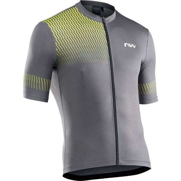 NORTHWAVE Origin Jersey Met Korte Mouwen Heren - Grey / Yellow Fluo - M