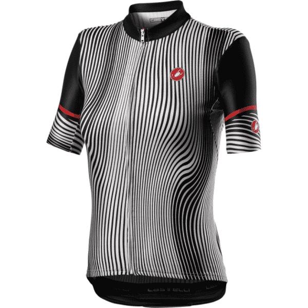 Castelli Fietsshirt korte mouwen Dames Zwart Wit - ILLUSIONE JERSEY BLACK-WHITE - L