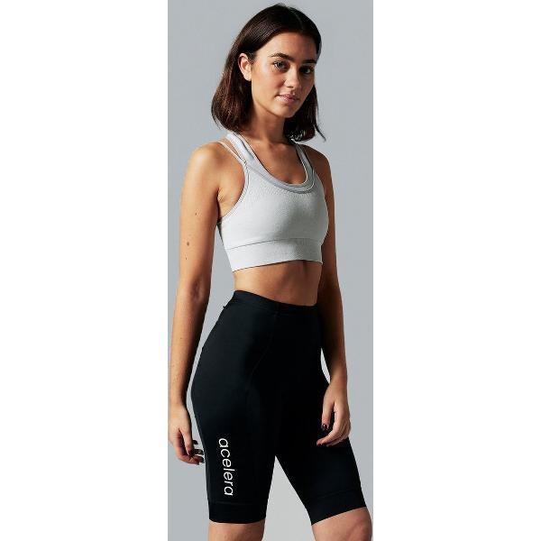 Acelera Essential Fietsshort Dames met Zeem - Fietsbroek - Wielrenbroek - Wielerbroek - Mountainbike - Bibshort - Spinning - Fietskleding - Koersbroek - Kort - Dames - Maat XS