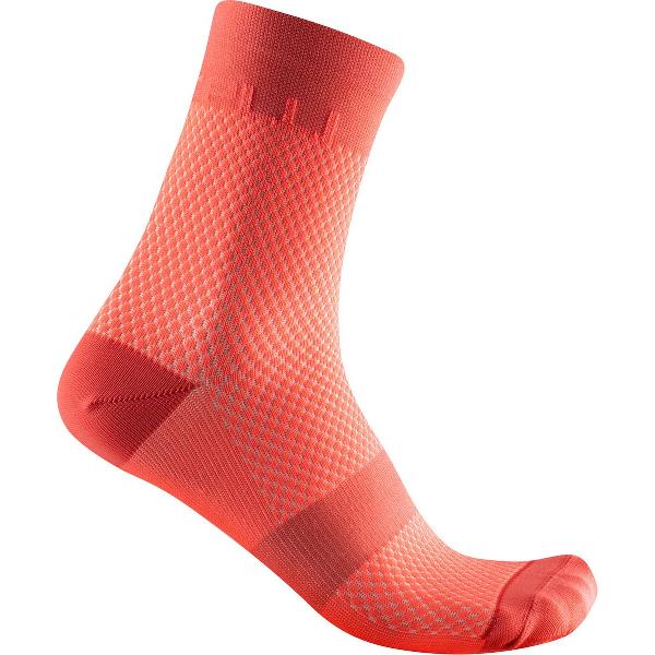 Castelli Velocissima 12 Sock - Brilliant Pink/Coral Flash