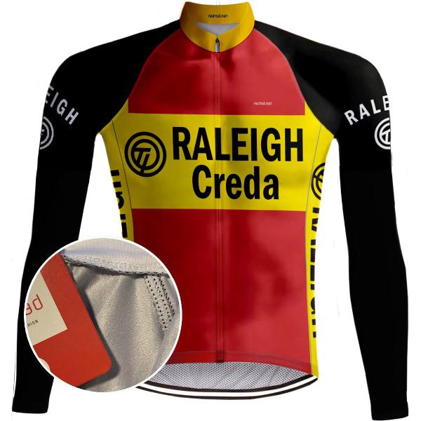 Retro Wielershirt Lange Mouwen TI-Raleigh Rood - REDTED (5XL)