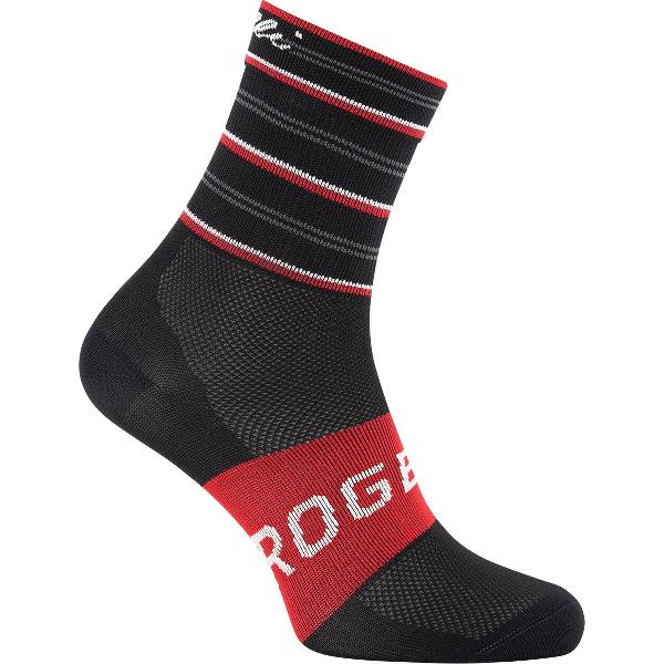 Rogelli Stripe Fietssokken - Dames - Zwart, Rood - Maat 40/43