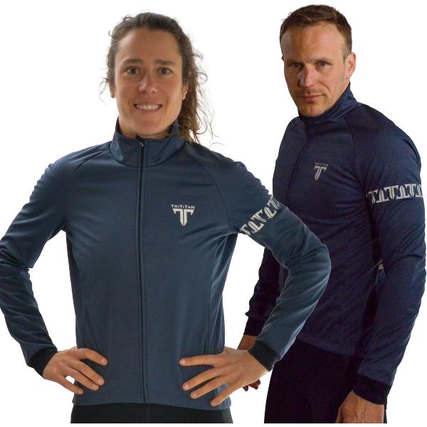 TriTiTan pro cycling thermal and waterproof jacket unisex - Thermische Fietsjas - Fietsjack - Zwart - 2XL