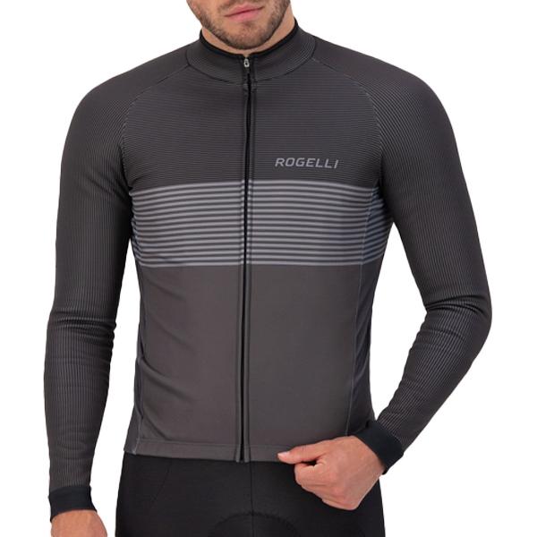 Rogelli Boost Wielershirt Lange Mouwen - Fietsshirt Heren - Zwart/Wit - Maat M