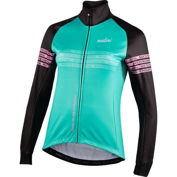 Nalini - Dames - Fietsjack winter - Winddicht Warm Wielrenjack - Zwart - Turquoise - STRADALADYJKT - M