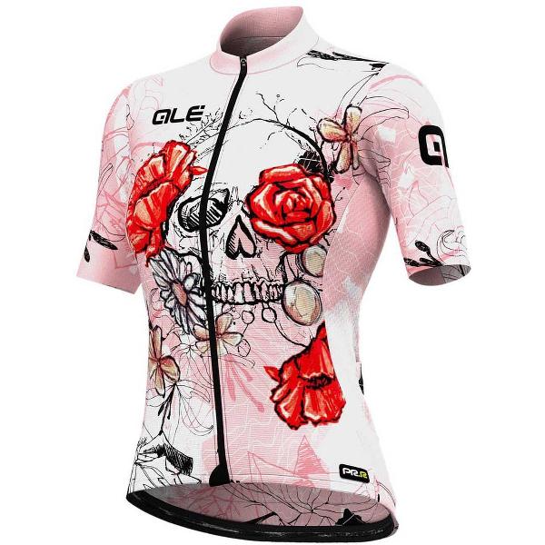 Ale Prr Skull Korte Mouwen Fietsshirt Wit,Zwart XS Vrouw