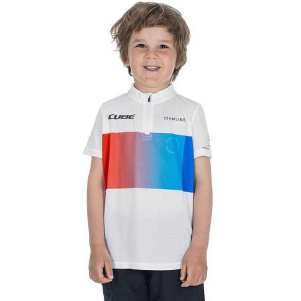 Cube Teamline Jersey Met Korte Mouwen Wit 2XL Jongen