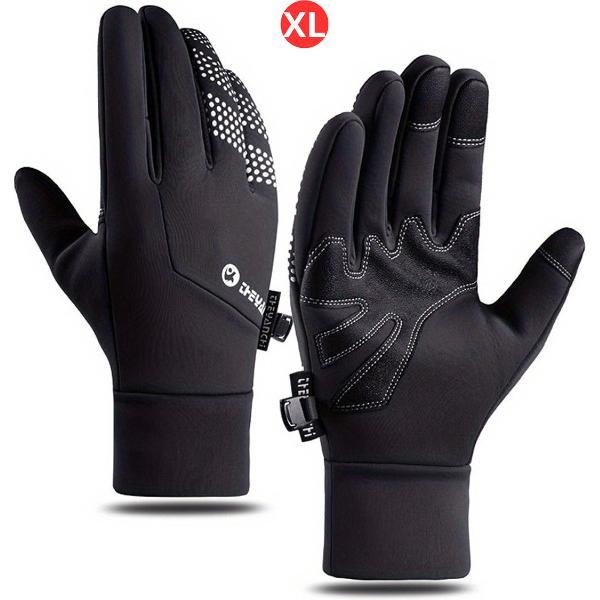 Livano Winterhandschoen - Handschoenen - Touchscreen Handschoenen - Wielrenhandschoenen - Fietshandschoenen - Winter - Zwart - Maat XL