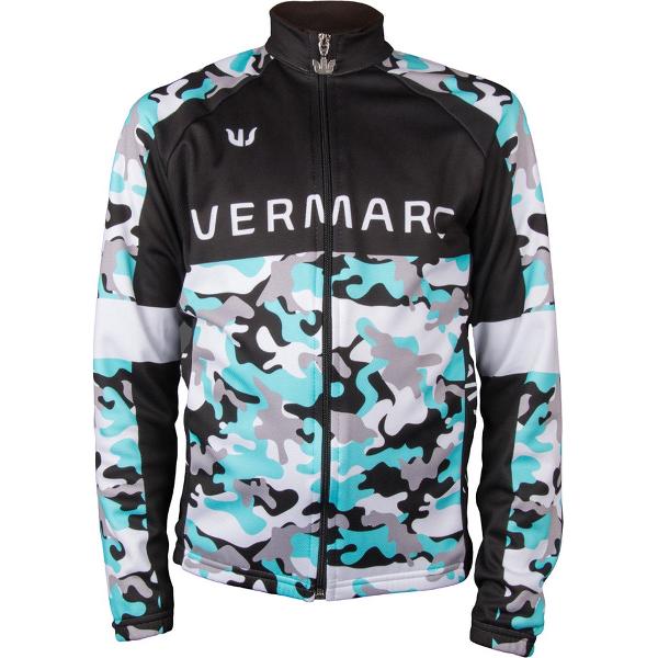 Vermarc Fietsshirt lange mouwen Kinderen Zwart Camouflage CAMPO Maat 8 Jaar