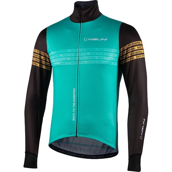 Nalini - Heren - Fietsjack winter - Winddicht Warm Wielrenjack - Turquoise - Zwart - STRADAJKT - L