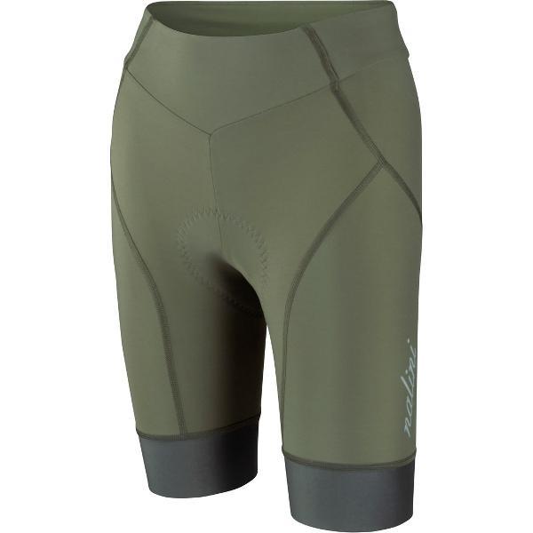 Nalini Dames Fietsbroek kort zonder bretels - Met Zeem - Groen - ROAD LADY SHORT Olive green - XS