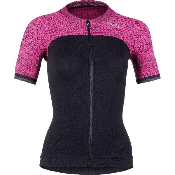 Uyn Alpha Dames Fietsshirt Met Korte Mouwen Blackboard Zwart Slush Roze