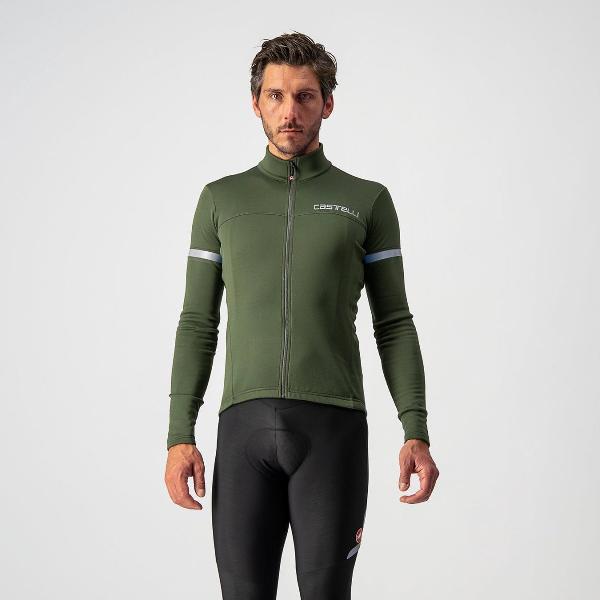 Castelli FONDO 2 Fietsshirt Military Green/Silver Reflex - Mannen - maat M