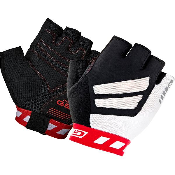 GripGrab - WorldCup Padded Korte Vinger Zomer Fietshandschoenen - Rood/Wit - Unisex - Maat M