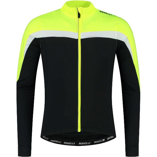 Rogelli Course - Wielershirt Lange Mouwen - Fietsshirt Heren - Zwart/Fluor/Wit - Maat 3XL