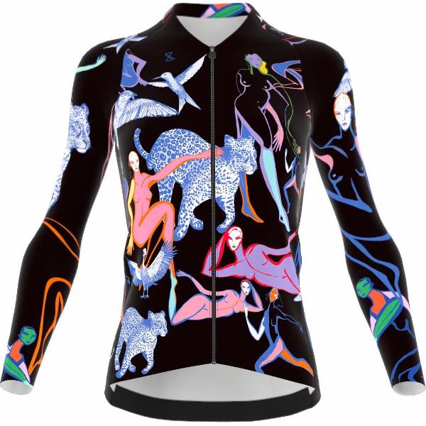 Fietsshirt 'Femmes Unlimited' lange mouwen dames maat XL