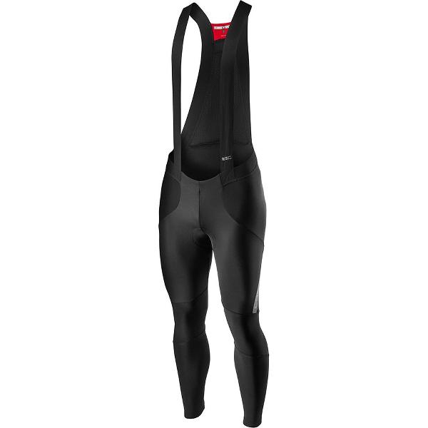 Castelli Fietsbroek lang met bretels Rain or Shine Heren Zwart Reflective - Sorpasso RoS Bibtight Black Reflex - L