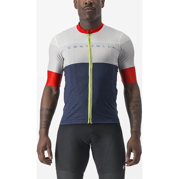 Castelli Sezione Jersey Met Korte Mouwen Wit,Blauw XL Man