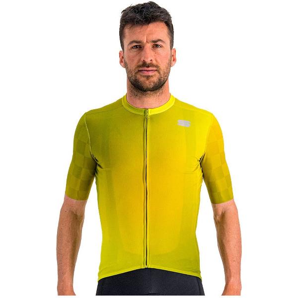 Sportful Fietsshirt Korte Mouwen Geel Groen Heren - Rocket Jersey Masala Cedar Guacamole-XXL